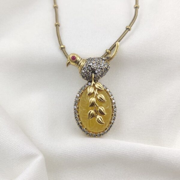 Antique Micron Plated Bird Pendant