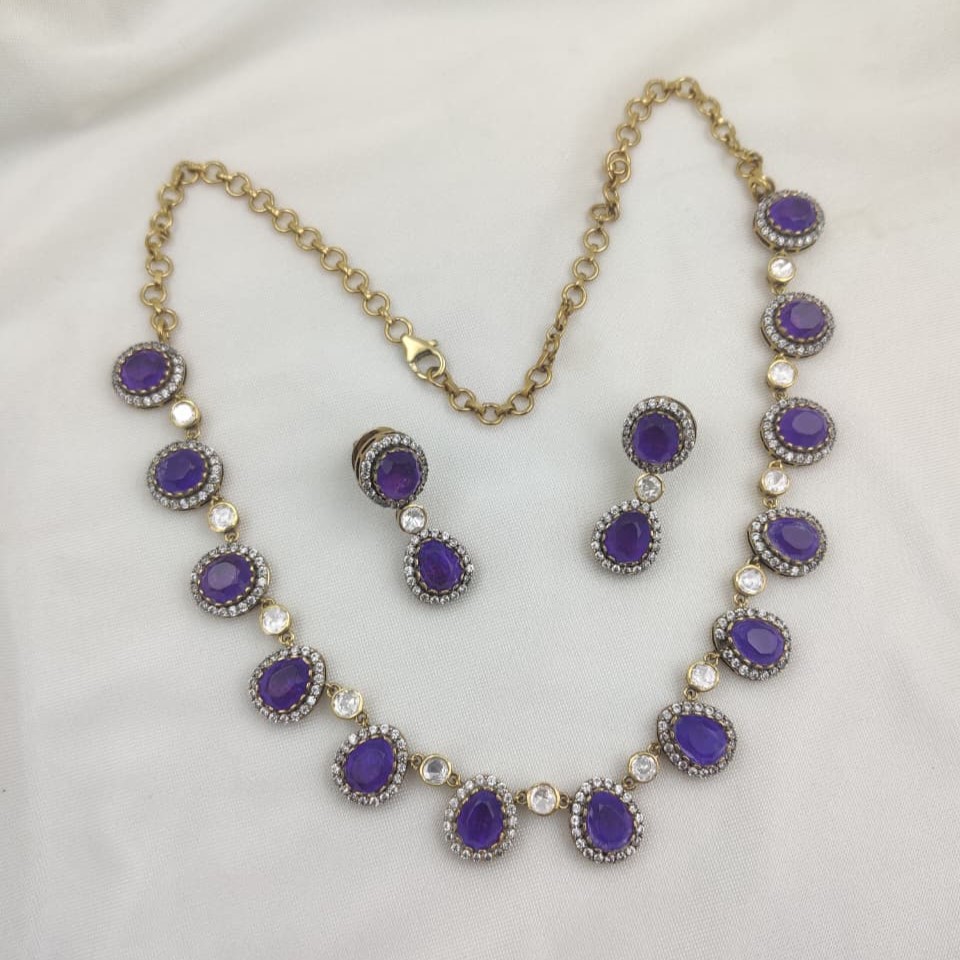 Blue Stone Neckline